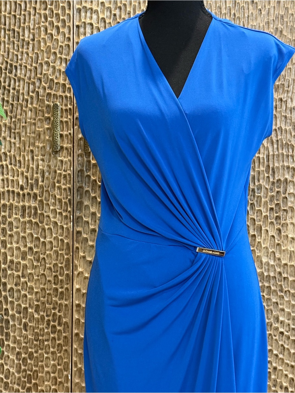 Michael Kors Dress Midi Royal Blue Draped Women Med WORN ONCE - Picture 4 of 9